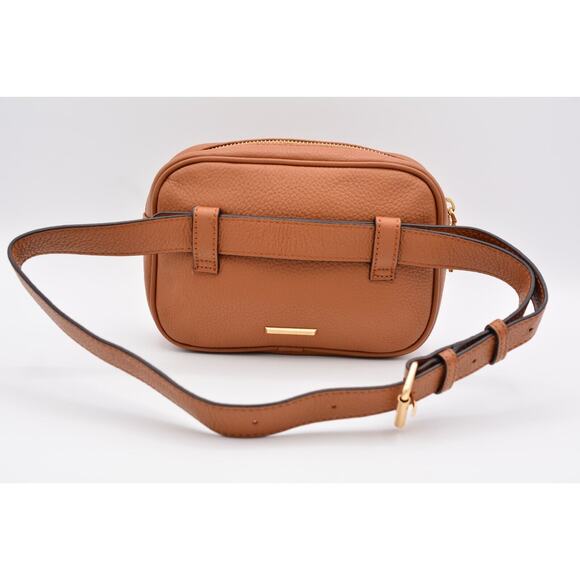 Rebecca Minkoff Belt Bag Desert Tan Pebbled Leather Three Zipper Gold Tone - Picture 5 of 12